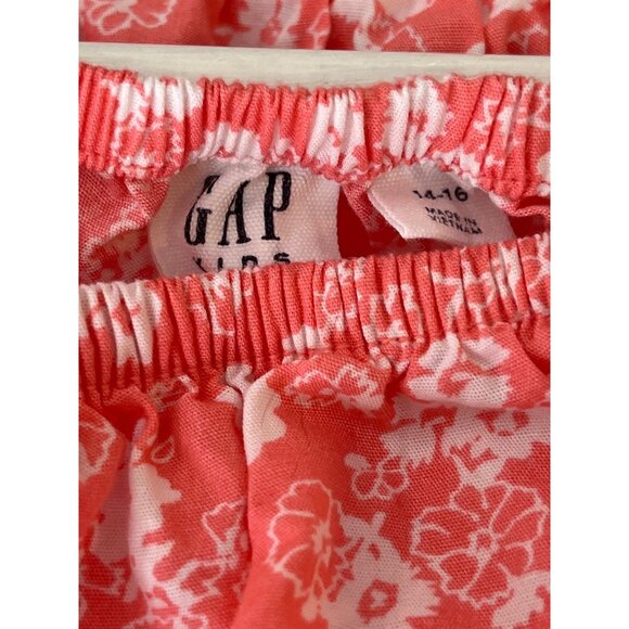 Gap Kids Girls Pink Floral Romper Size 14–16 Boho Short Sleeve Cotton Summer - Picture 5 of 9